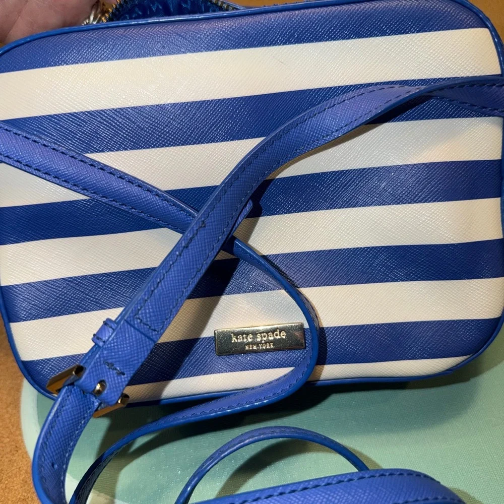 Kate Spade Make a Splash Mindy striped crossbody bag cat-eye sunglasses appliqué - Picture 9 of 9